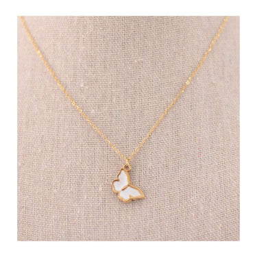 Collar mariposa blanca dorado - Labeille Jewelry