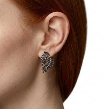 Sapphire Fern Earrings