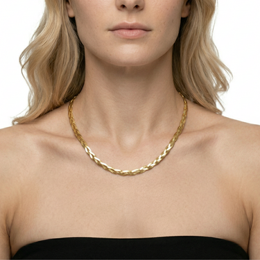 Collar espiga trenzada en oro