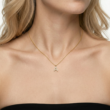 Collar inicial circonitas en plata