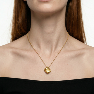 Collar Square Stone Plata