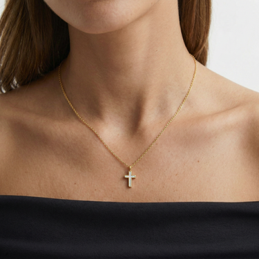 Mother-of-Pearl Cross Necklace