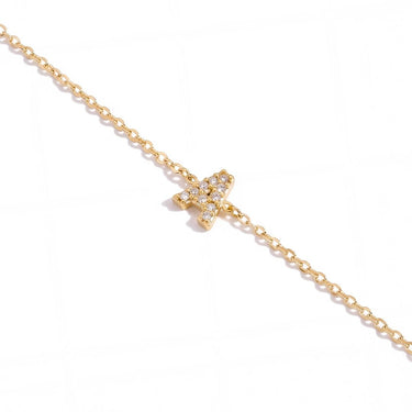 Pulseira inicial zircónias em ouro