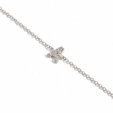 Pulseira inicial zircónias em prata